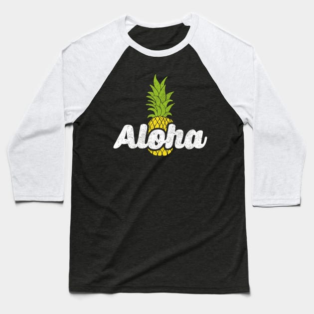 Cute Aloha Pineapple Hawaiian Fruit Theme Baseball T-Shirt by theperfectpresents